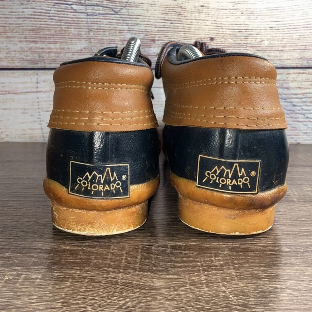 Men's Vintage Colorado Blue and Tan Duck Steel Shank Shoes Size 9